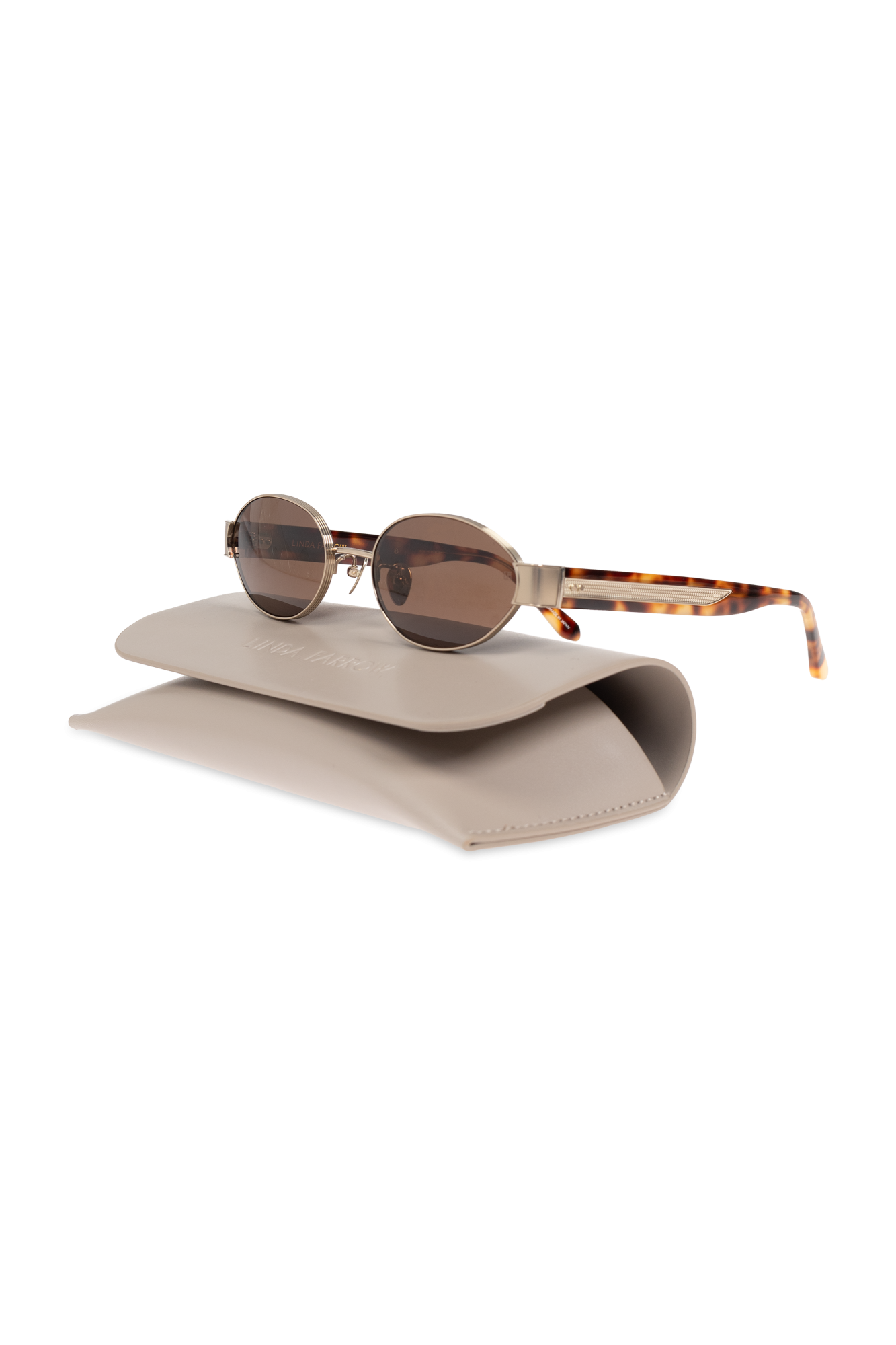 小物 Linda Farrow Sunglasses Baret Sunglasses in Matt Nickel | LINDA FARROW Luxury Eyewear